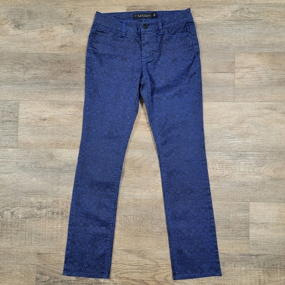 Liverpool x Paul McCartney/John Lennon Jeans Stretch Sapphire Black Lace Print 4 - Picture 2 of 10